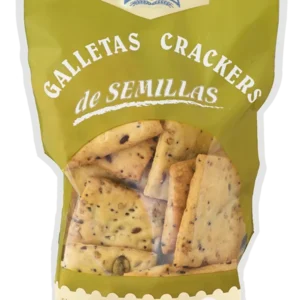 Galletas finas y crujientes con 5 semillas naturales. Sin aditivos. Fuente de fibra y energía. Sabor auténtico y textura artesanal.