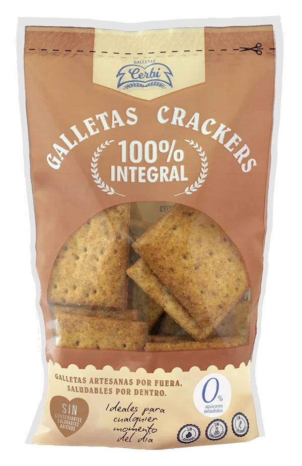 Galleta fina, 100% integral y sin aditivos. Rica en fibra, sabor auténtico y textura artesanal para un snack saludable.