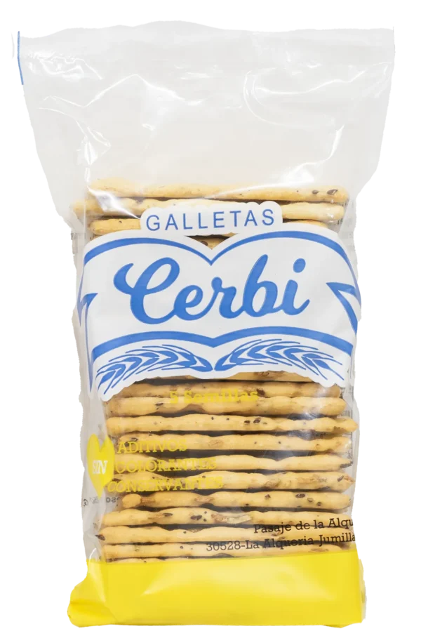 bolsa galletas de semillas alargadas